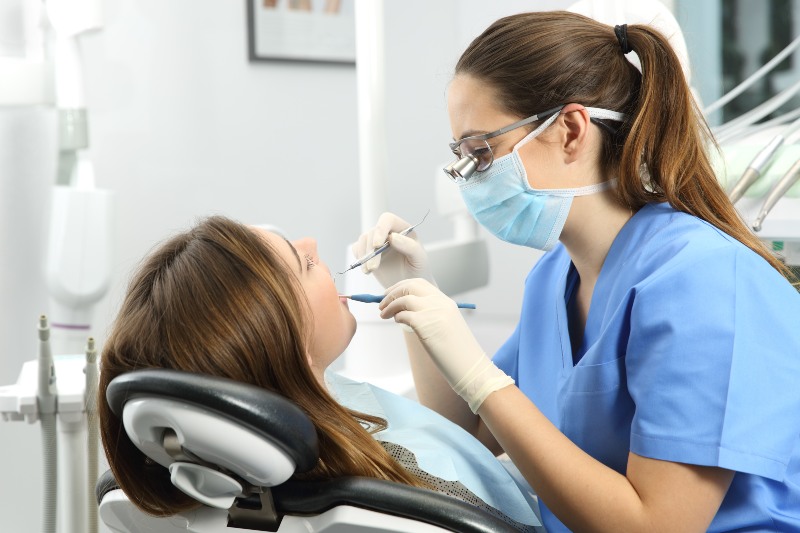 Dental sealants being applied to a molar tooth in Millersville, MD